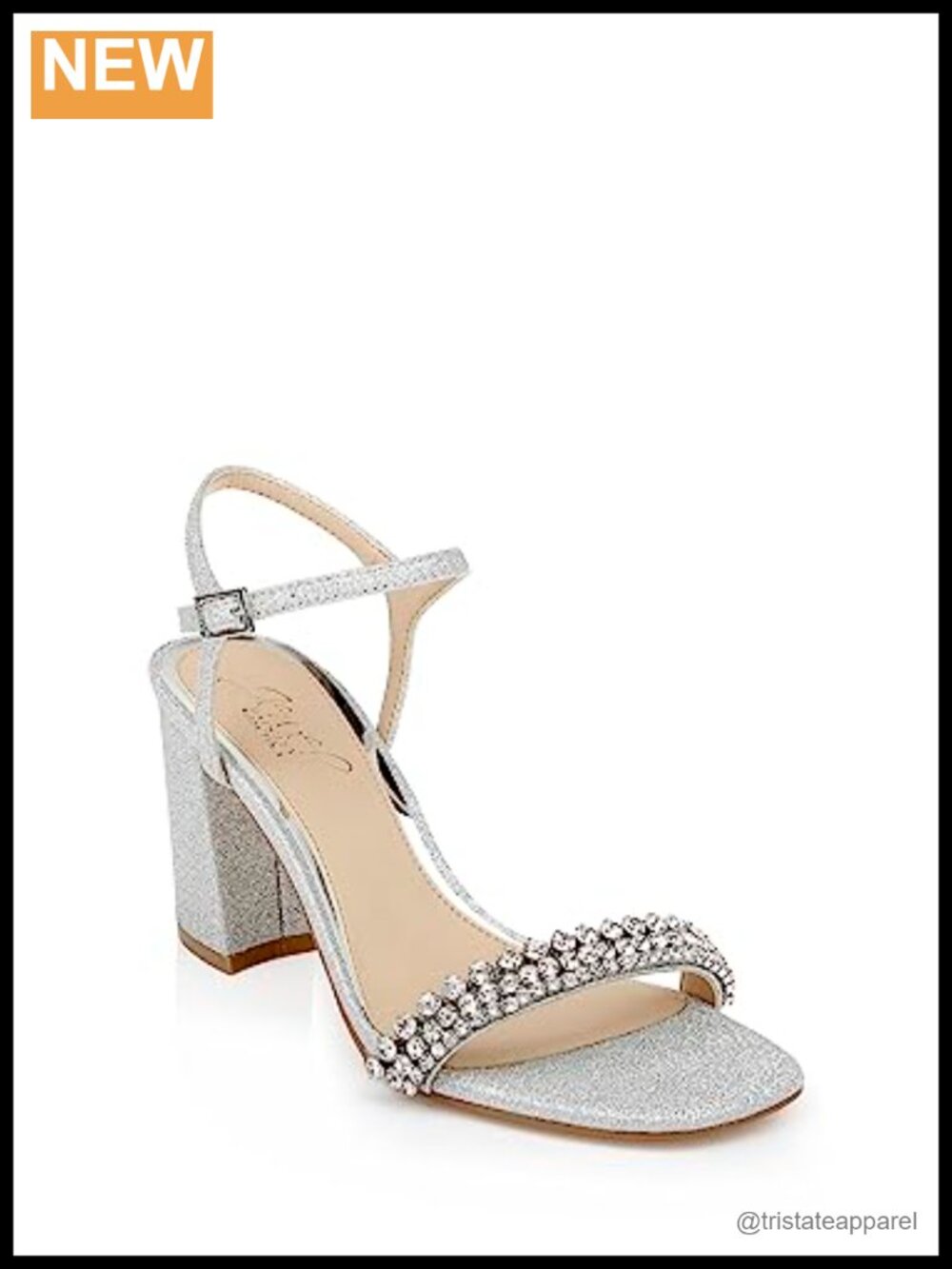 Women's Glitter Satin Block Heel Ankle Strap Sandal - Wedding Prom Heel